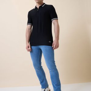 Status Quo Men'S Solid Polo Collar Half Sleeves Regular Fit Tshirt