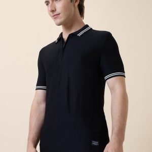Status Quo Men'S Solid Polo Collar Half Sleeves Regular Fit Tshirt