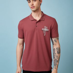 Status Quo Men'S Graphic Printed Polo Collar Short Sleeves Regular Fit Tshirt