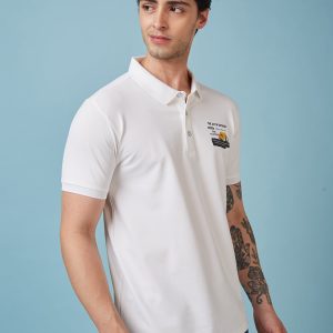 Status Quo Men'S Graphic Printed Polo Collar Short Sleeves Regular Fit Tshirt