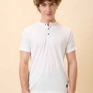 Status Quo Men'S Solid Henley Neck Half Sleeves Regular Fit Tshirt