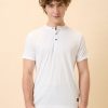 Status Quo Men'S Solid Henley Neck Half Sleeves Regular Fit Tshirt