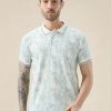 Status Quo Men'S Half Sleeves Regular Fit Tropical Polo Tshirt With Tipping