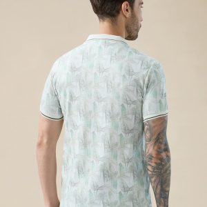 Status Quo Men'S Half Sleeves Regular Fit Tropical Polo Tshirt With Tipping