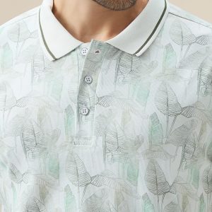 Status Quo Men'S Half Sleeves Regular Fit Tropical Polo Tshirt With Tipping