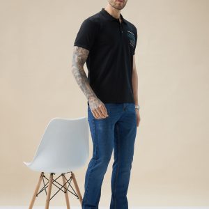 Status Quo Men'S Half Sleeve Typography Polo T-Shirt With Back And Chest Print