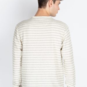 Mens Striped Henley Neck T-Shirt