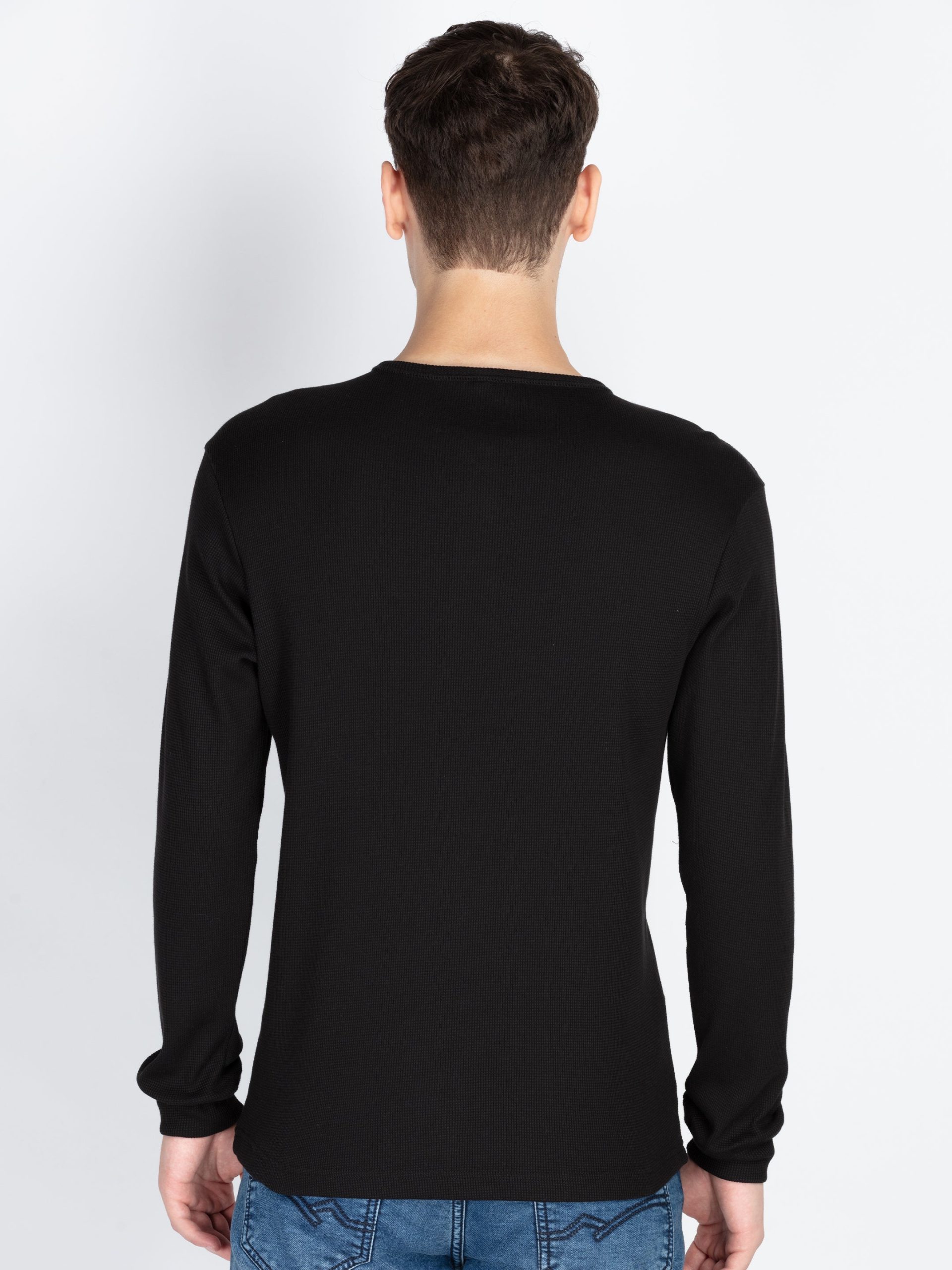 Status Quo Men'S Solid Henley Neck T-Shirt