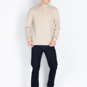 Mens Solid Henley Neck T-Shirt