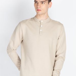 Mens Solid Henley Neck T-Shirt