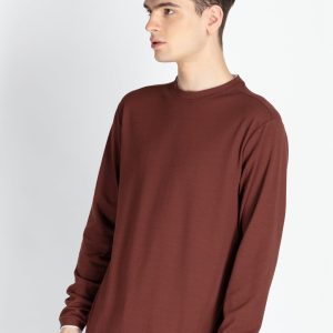 Mens Solid Round Neck Lightweight Sweatshirt