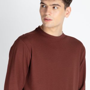 Mens Solid Round Neck Lightweight Sweatshirt
