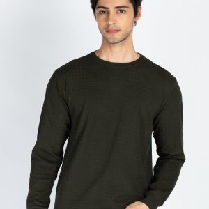 Mens Solid Lightweight Round Neck Sweatshirt
