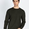 Mens Solid Lightweight Round Neck Sweatshirt
