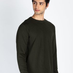 Mens Solid Lightweight Round Neck Sweatshirt