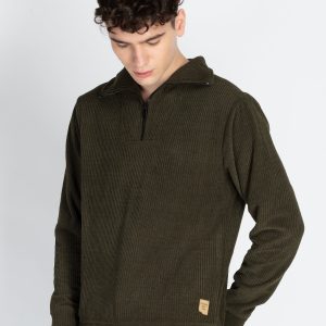 Mens Solid High Neck Lightweight Sweatshirt