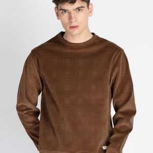 Status Quo Men'S Solid Round Neck Lightweight Sweatshirt