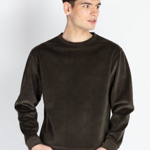 Status Quo Men'S Solid Round Neck Lightweight Sweatshirt