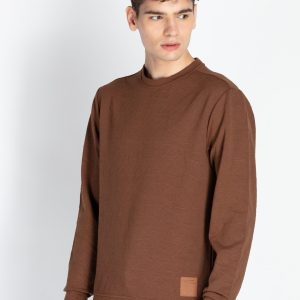Mens Solid Round Neck Lightweight Sweatshirt