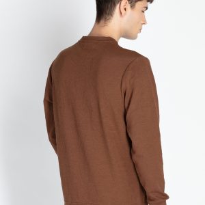 Mens Solid Round Neck Lightweight Sweatshirt