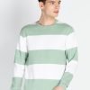 Mens Striped Round Neck Lightweight Sweatshirt