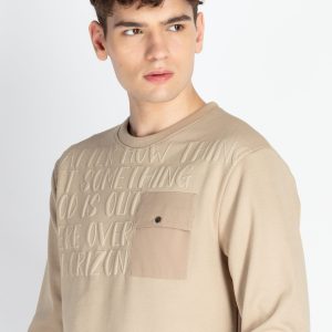 Status Quo Men'S Solid Round Neck Lightweight Sweatshirt