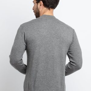 Mens Solid High Neck Sweater