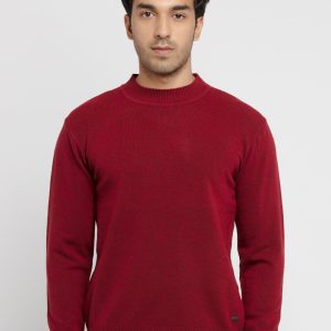 Mens Solid High Neck Sweater