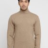 Mens Solid High Neck Sweater