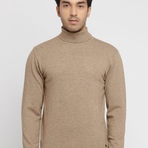 Mens Solid High Neck Sweater