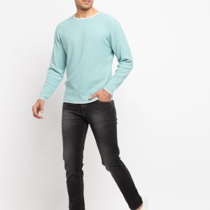 Mens Solid Round Neck Sweater