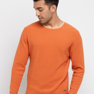 Mens Solid Round Neck Sweater