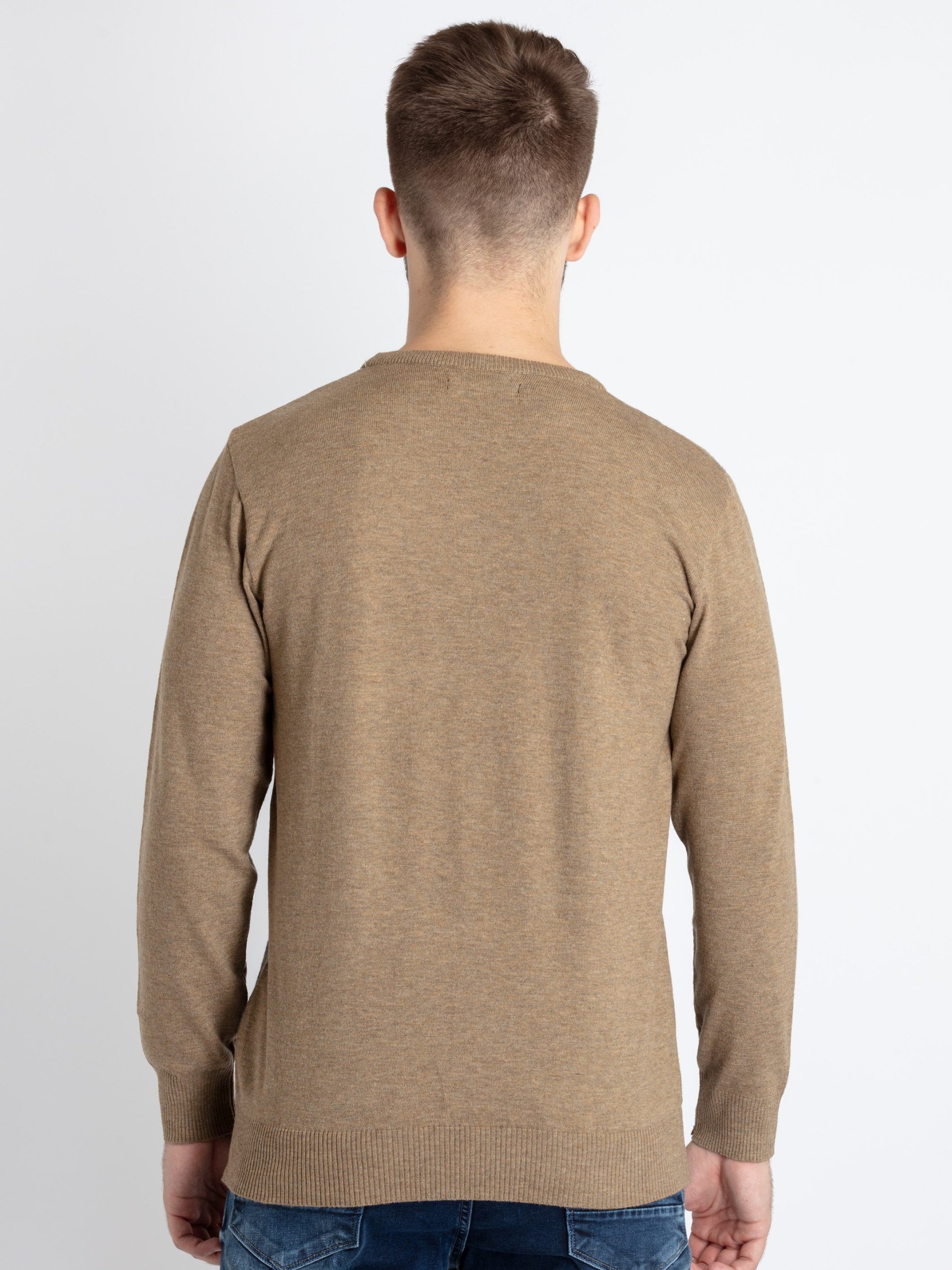 Mens Checkered Round Neck Sweater