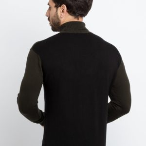 Mens Striped Turtle Neck Sweater