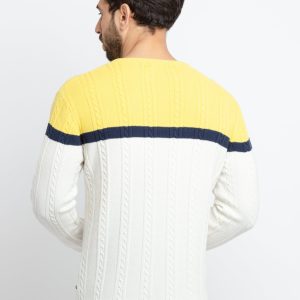 Status Quo Men'S Cable Knit Round Neck Sweater