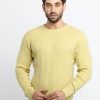 Mens Cable Knit Round Neck Sweater