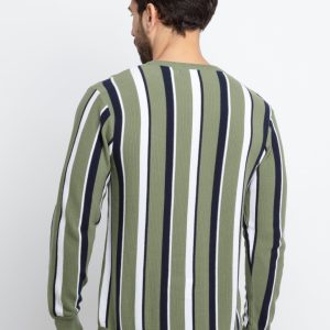 Mens Striped High Neck Sweater