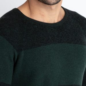 Mens Colorblocked Round Neck Sweater