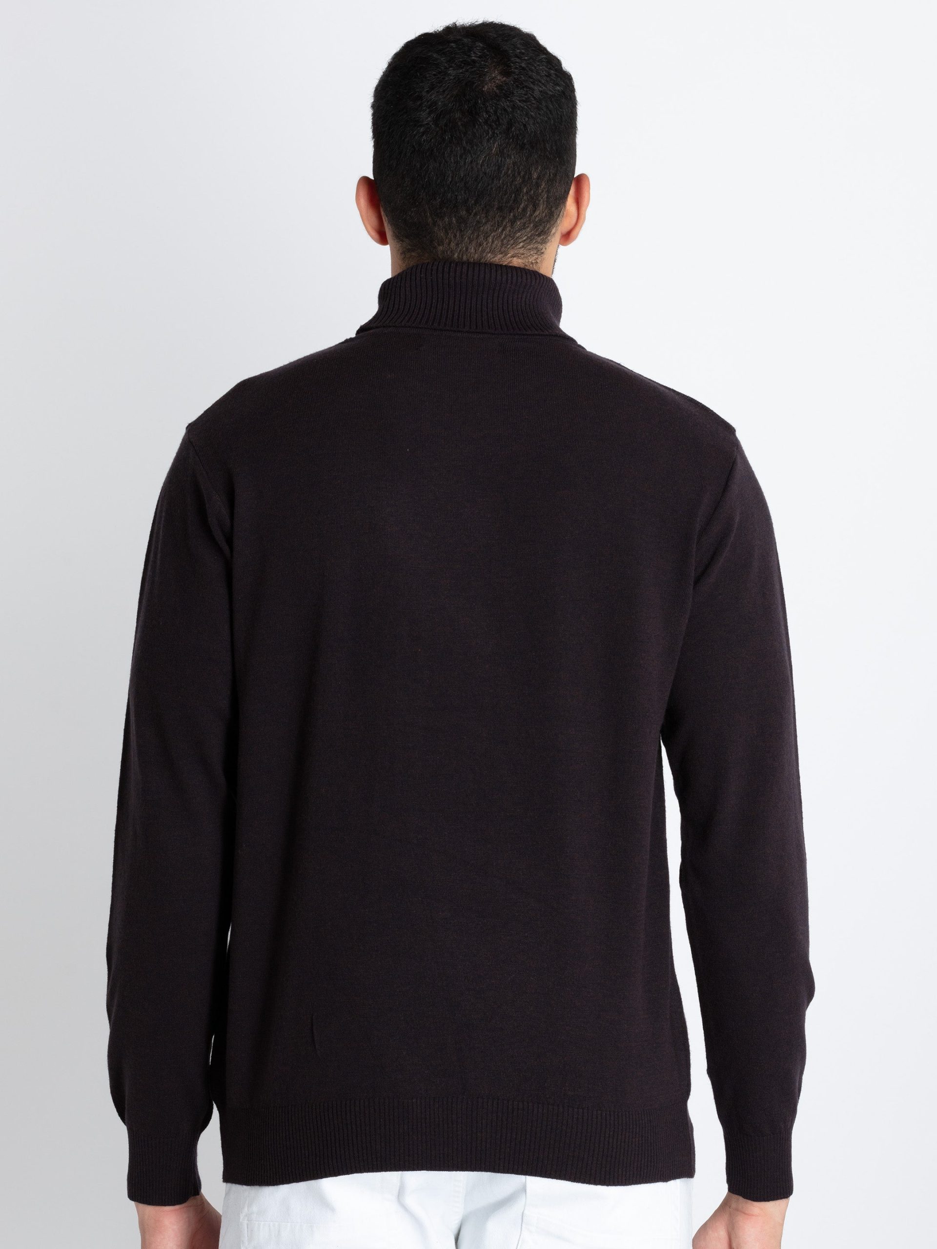 Status Quo Men'S Checkered Turtle Neck Sweater