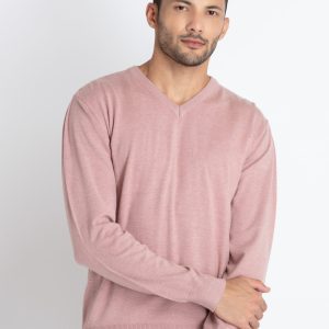 Status Quo Men'S Solid V-Neck Sweater