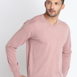 Status Quo Men'S Solid V-Neck Sweater