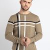 Mens Colourblocked Round Neck Sweater