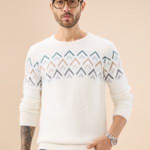 Status Quo Men'S Chevron Chest Round Neck Regular Fit Full Sleeves Sweater