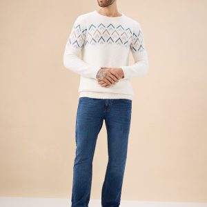 Status Quo Men'S Chevron Chest Round Neck Regular Fit Full Sleeves Sweater