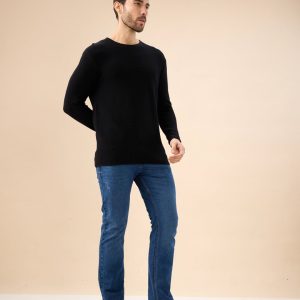 Status Quo Men'S Basic Solid Textured Full Sleeves Round Neck Sweater