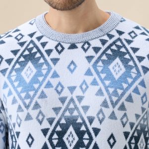 Status Quo Men'S All Over Fair Isle Round Neck Regular Fit Full Sleeves Sweater