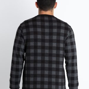 Mens Checkered Round Neck Sweatshirt