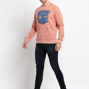 Mens Printed Round Neck Sweatshirt
