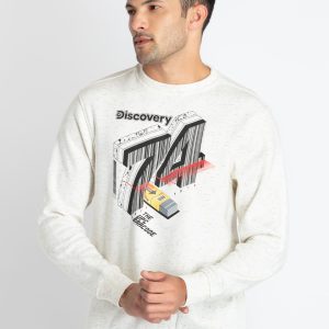 Mens Printed Round Neck Sweatshirt