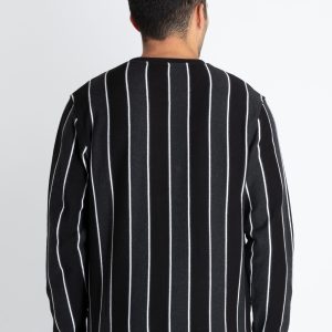 Mens Striped Round Neck Sweatshirt